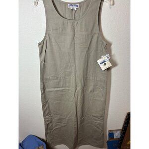 NWT VTG Gotcha Covered Back-Tab Jumper Dress Women's Size Small Beige Khaki